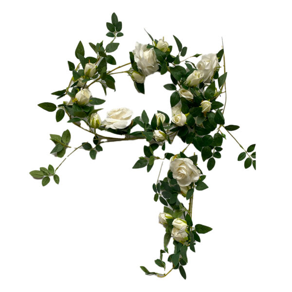 Blomstersnor – Kunstig blomstersnor til altan, silke, 180 cm - Billede 7
