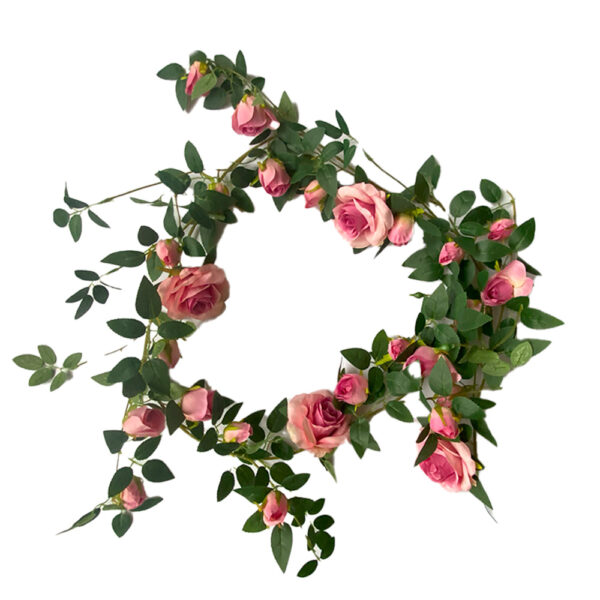Blomstersnor – Kunstig blomstersnor til altan, silke, 180 cm - Billede 3